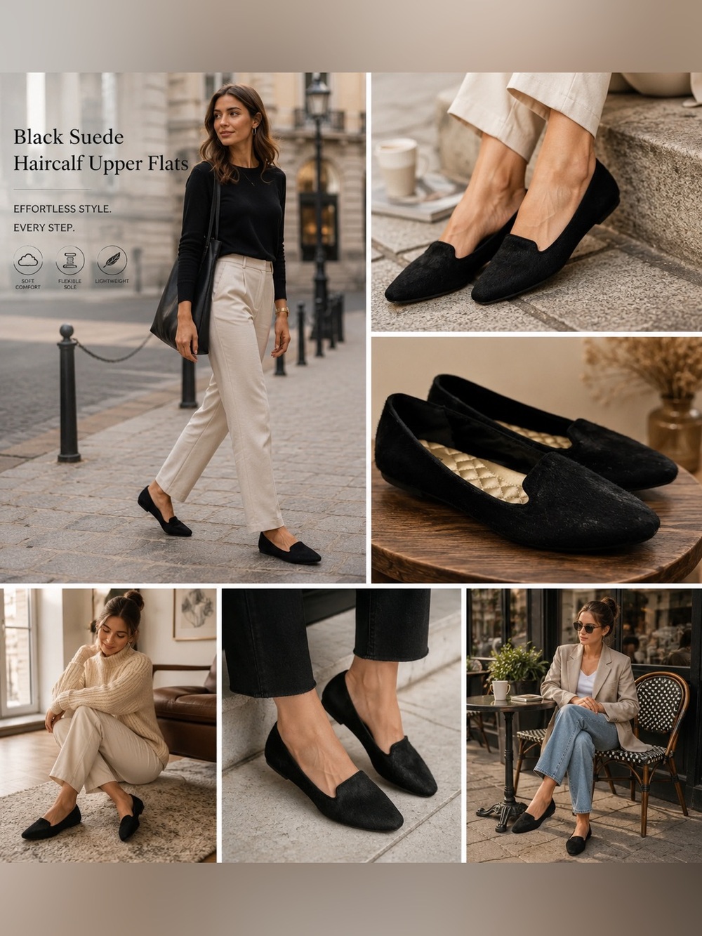 🖤 Birdies Heron Black Suede Haircalf Upper Flats - Size 9🖤